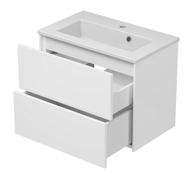 Тумба с раковиной Brevita Toy 60 подвесная, белый