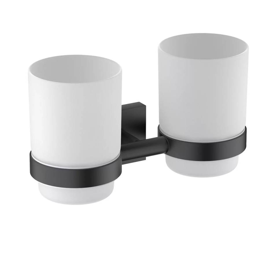 Стакан для щеток двойной Timo Selene 12034/03 черный матовый