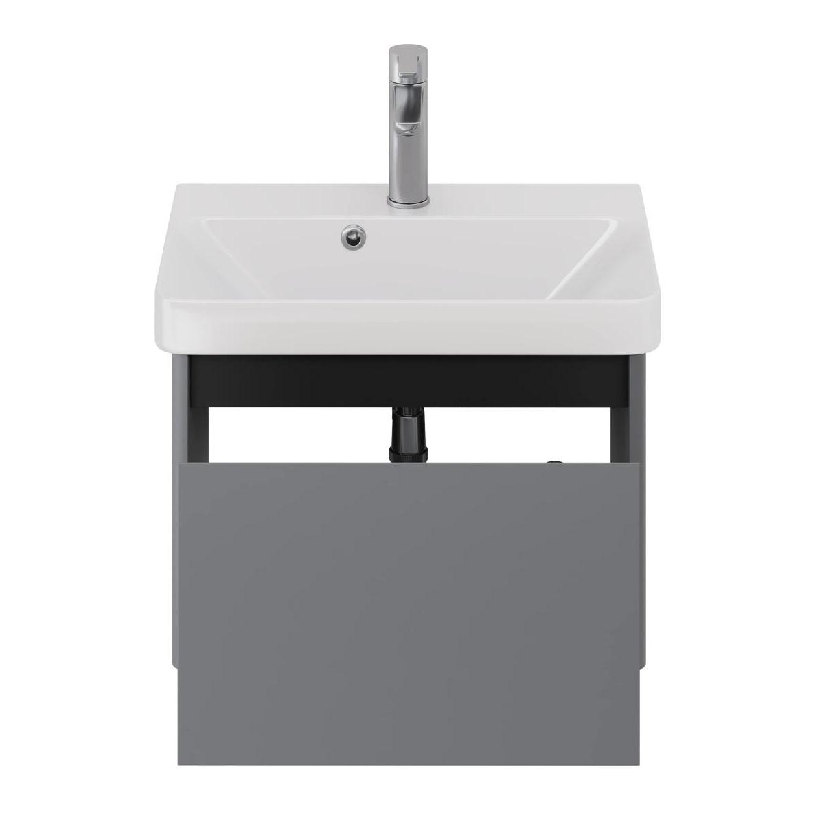 Тумба с раковиной подвесная Dreja Luxury 55 см, серый базальт