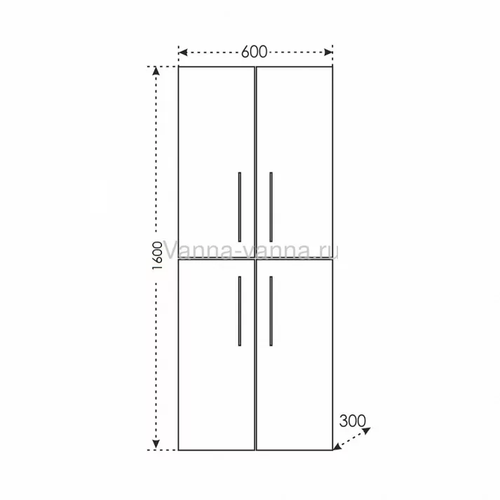Пенал Санта Вегас 60 подвесной, 4 двери