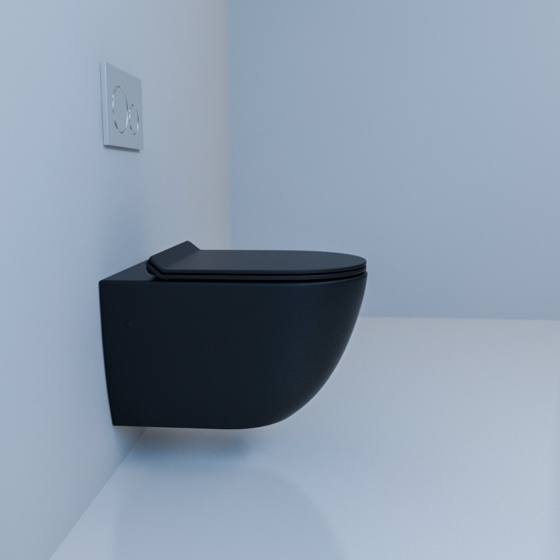 Унитаз подвесной Esbano FORTEX (Matt Black) 555х370х370