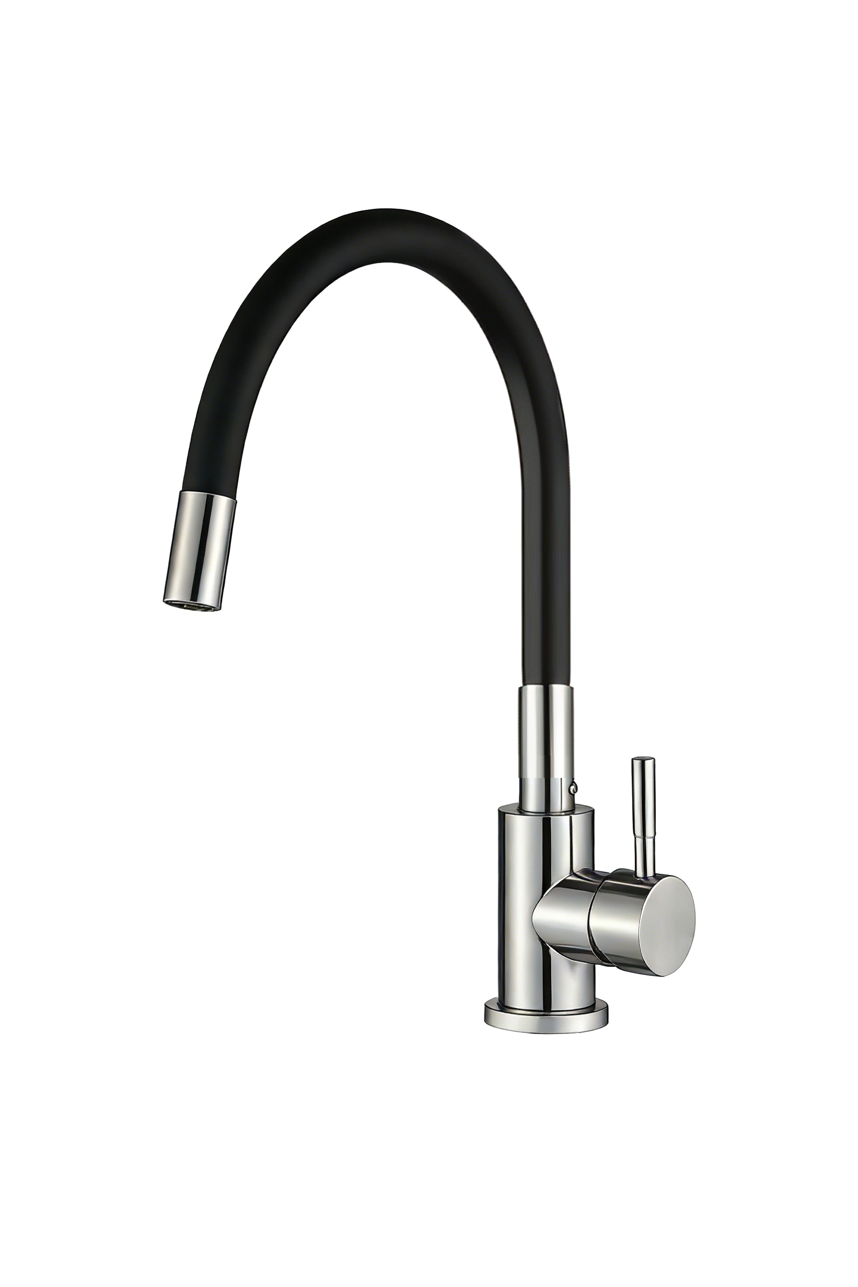 Cмеситель для кухни Ceruttispa Атэна H-B (ATENA H-B) из нержавеющей стали, цвет хром, излив черный