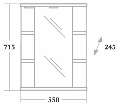 Зеркало-шкаф Onika Глория 55.01 R правый, свет, белый