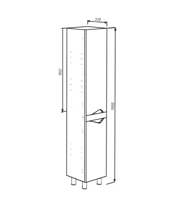 Пенал Bellezza Эйфория 35 L напольный, белый