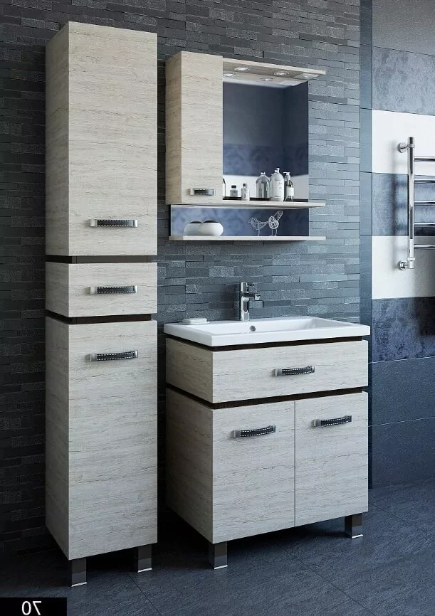 Тумба с раковиной Sanflor Техас 70 напольная, орегон