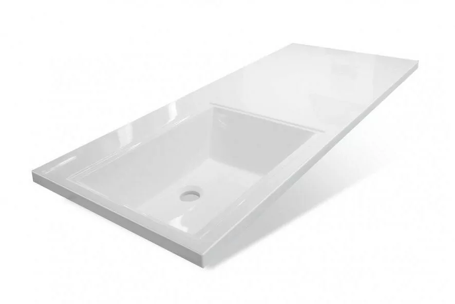 Тумба напольная Style Line Даллас 115 Люкс Plus ПВХ с раковиной Даллас 115 под стиральную машину, левая, белая