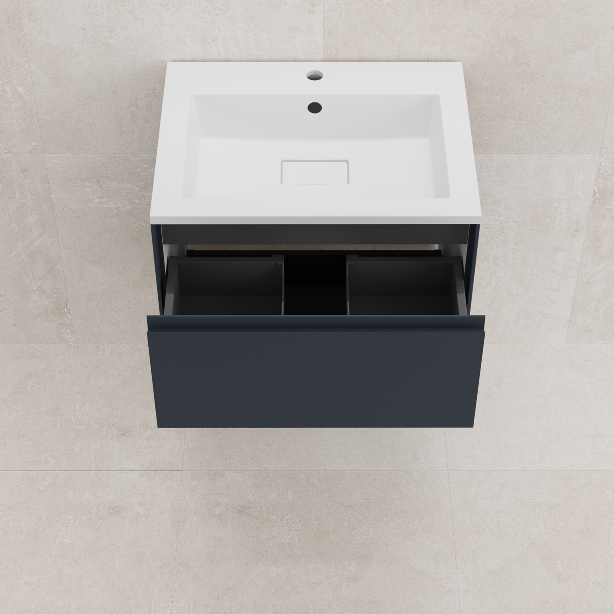 Тумба подвесная Style Line Лима 60 с раковиной Line 60, 2 ящика, графит