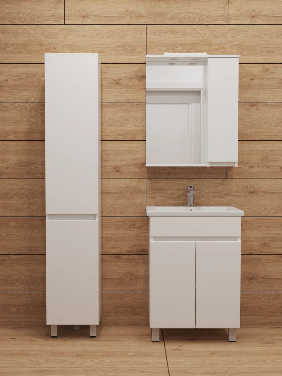 Тумба напольная SanStar Квадро 50 с раковиной Фостер 50 белый