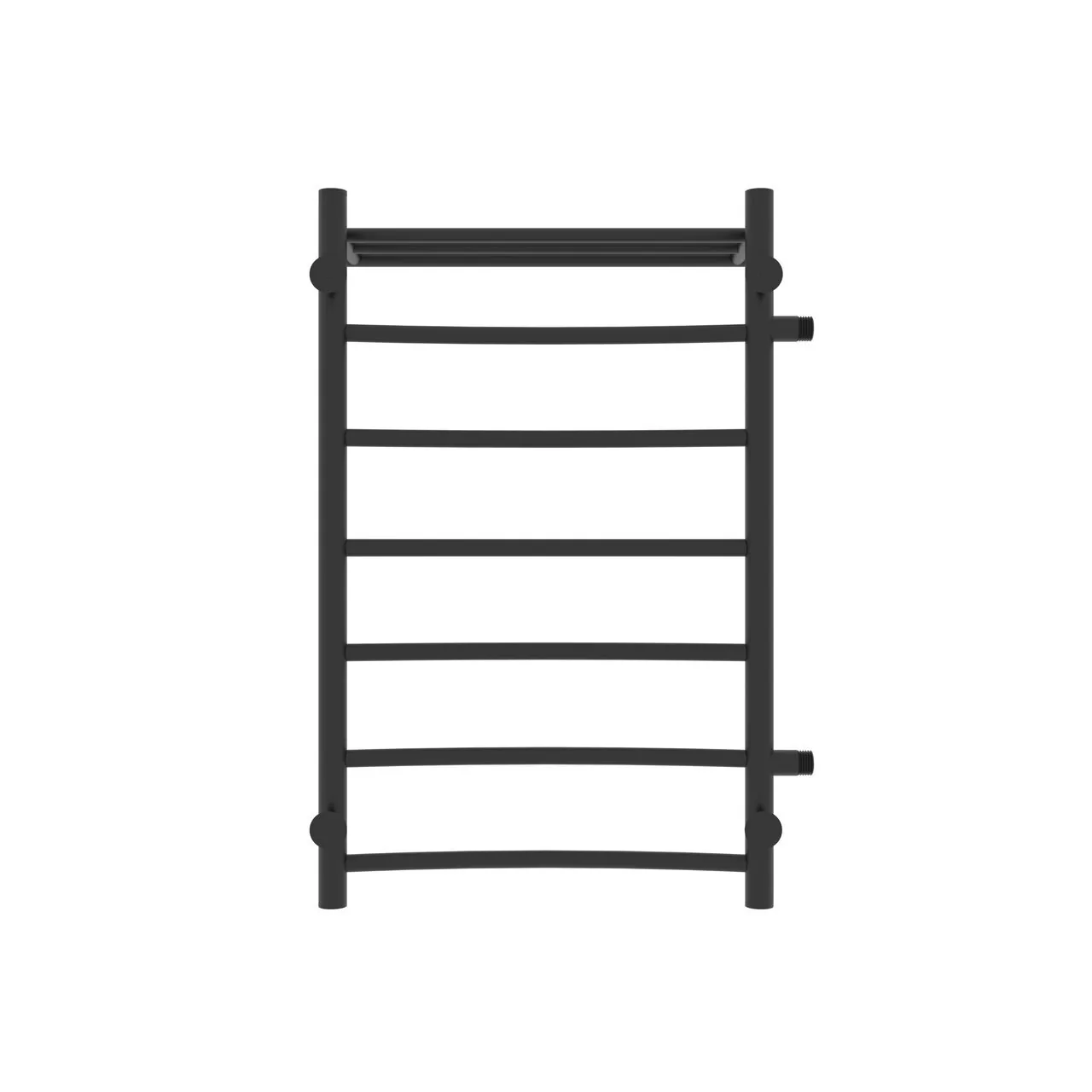 Полотенцесушитель водяной Laris Классик П7 500х800 L МЦ 500-1, боковой, с полкой, черный матовый