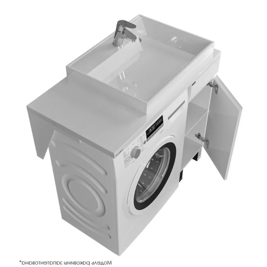 Тумба напольная Санта Марс 29 с раковиной Юпитер 90x50 под стиральную машину правая, белая