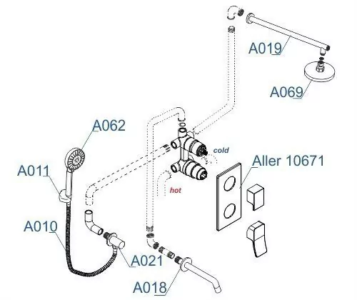 Душевой комплект WasserKraft A171619 хром