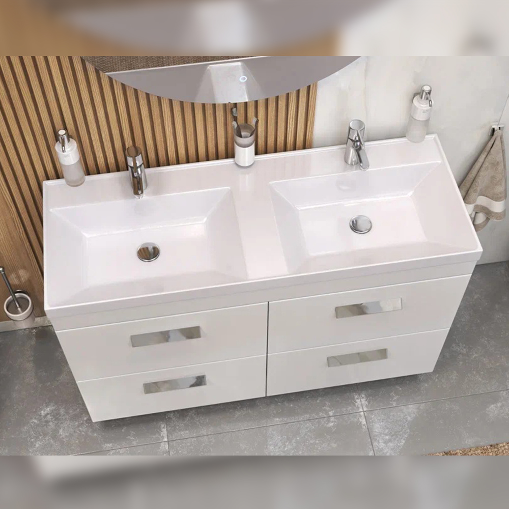 Тумба с раковиной напольная Velvex Orlando tn.ORL.CLA.120.4Y белый матовый, 120 см