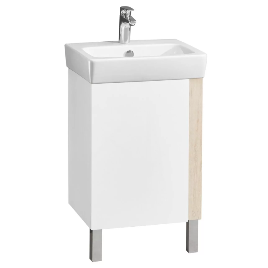 Тумба напольная Aquaton Кантри 50 раковиной Нео 50, белый/дуб верона