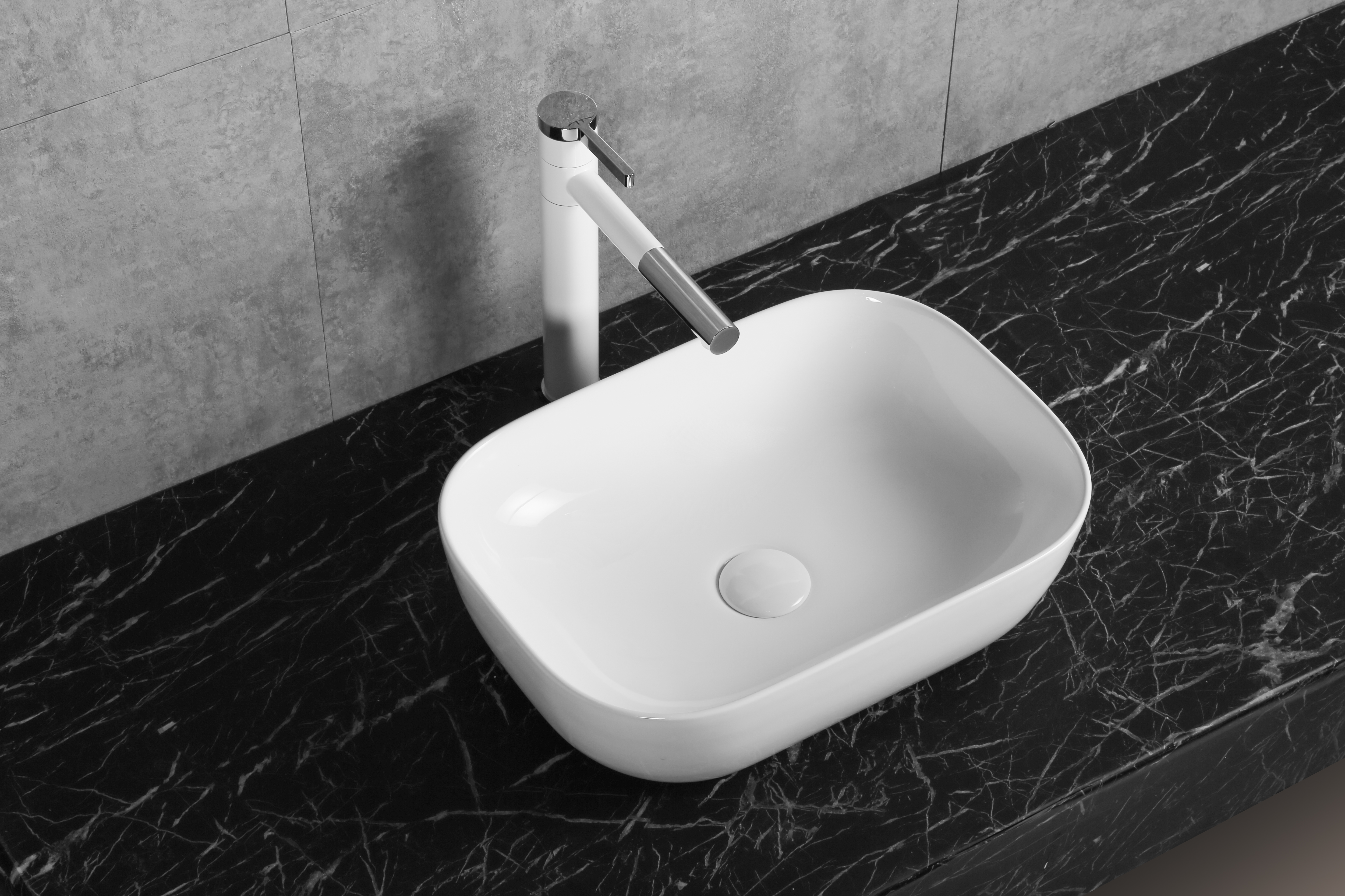 Раковина Ceruttispa CR0078B накладная, белая, прямоугольная 460х330х135