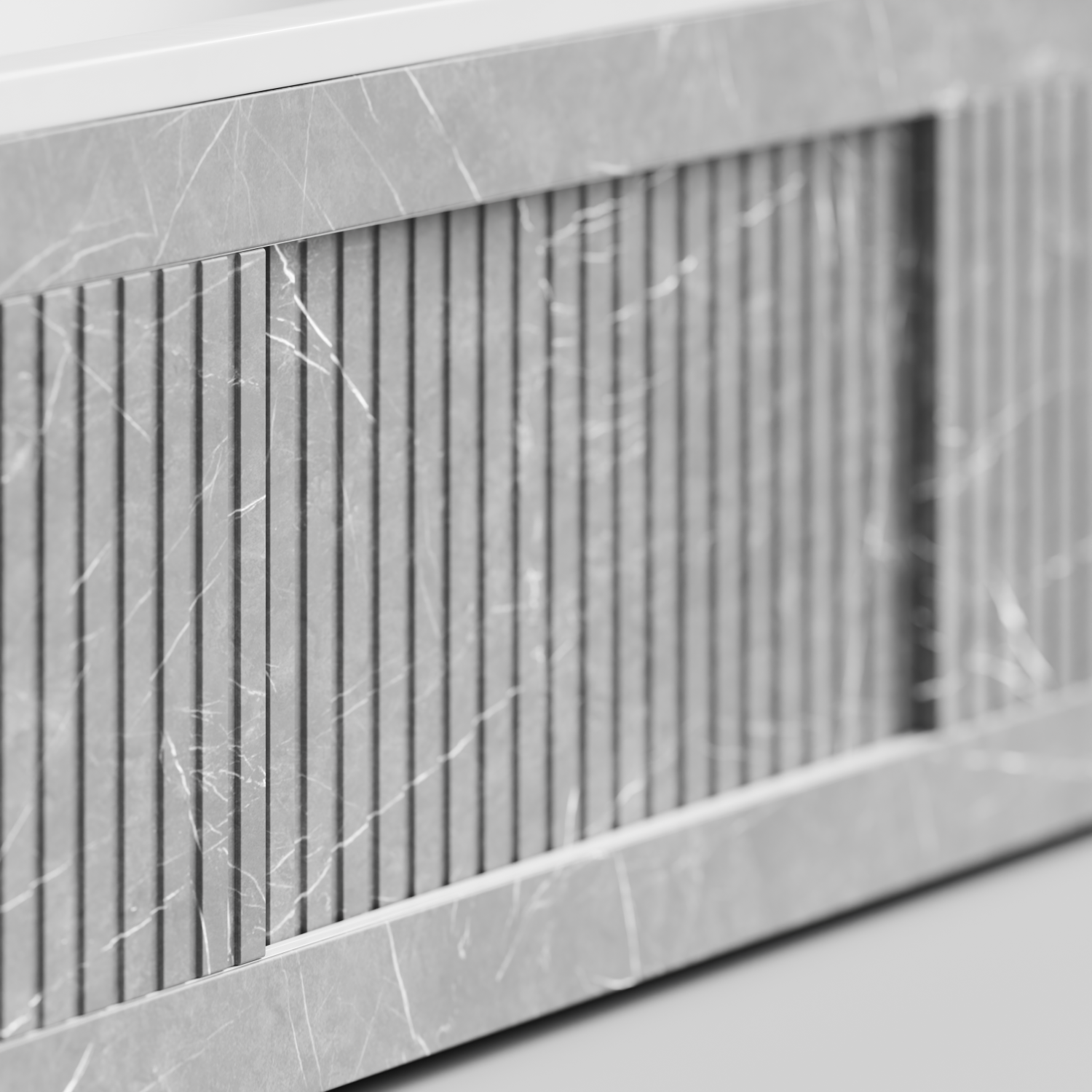 Экран под ванну Vod-ok Тач 180 раздвижной Мрамор Белый софт тач