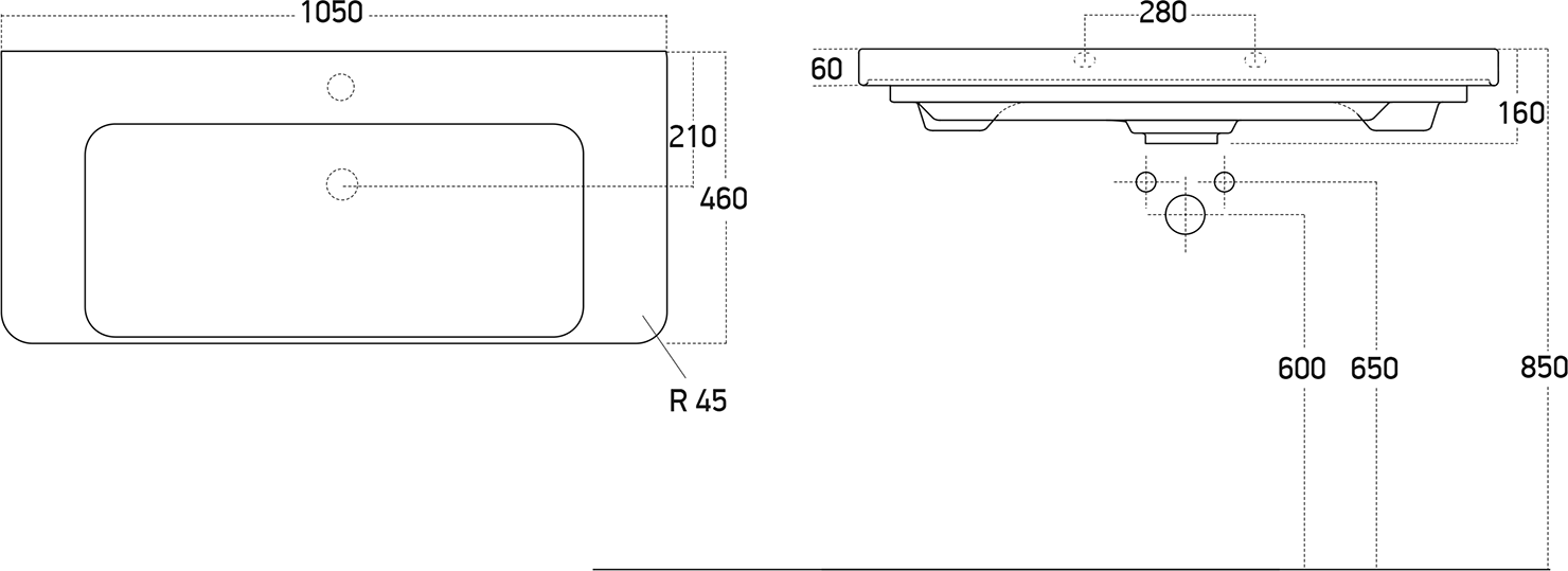 Тумба с раковиной напольная Dreja Luxury Plus 105 см, белый