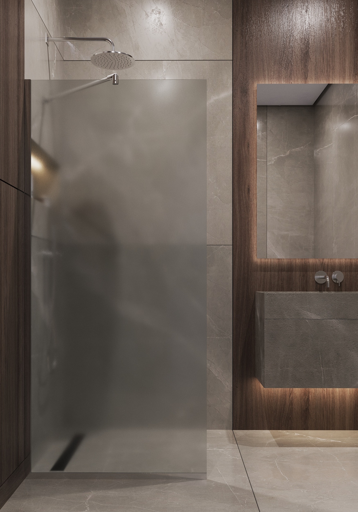 Душевая перегородка Timo TP-1190/00F-8 матовое стекло, профиль хром