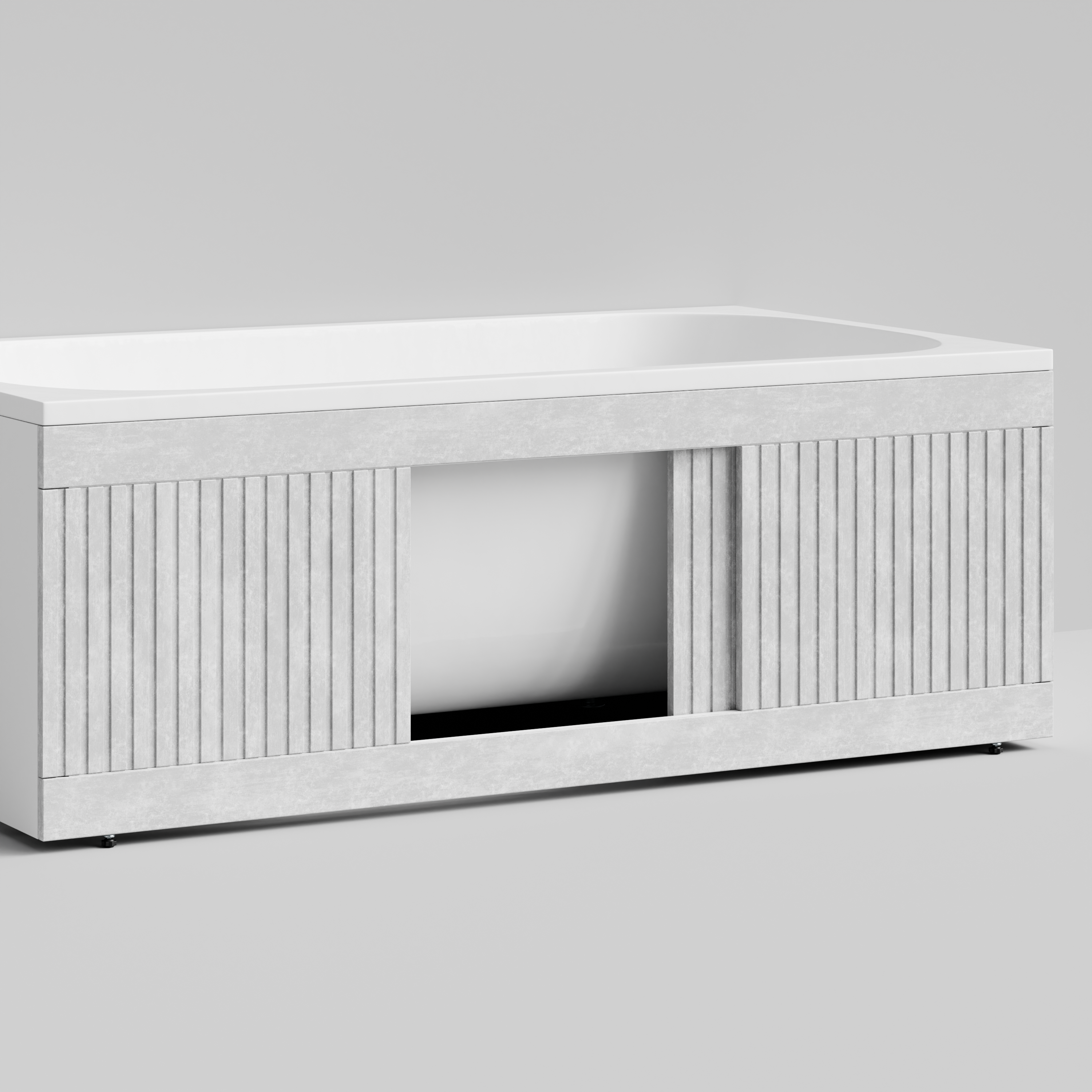 Экран под ванну Vod-ok Тач 150 раздвижной Белый камен