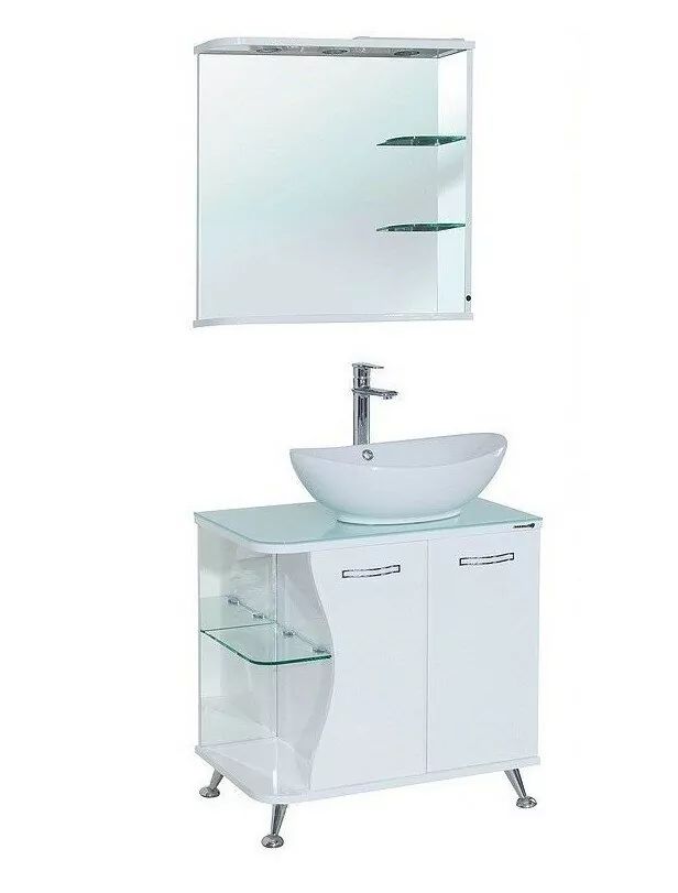 Зеркало Bellezza Рио 70 свет, правое, белый