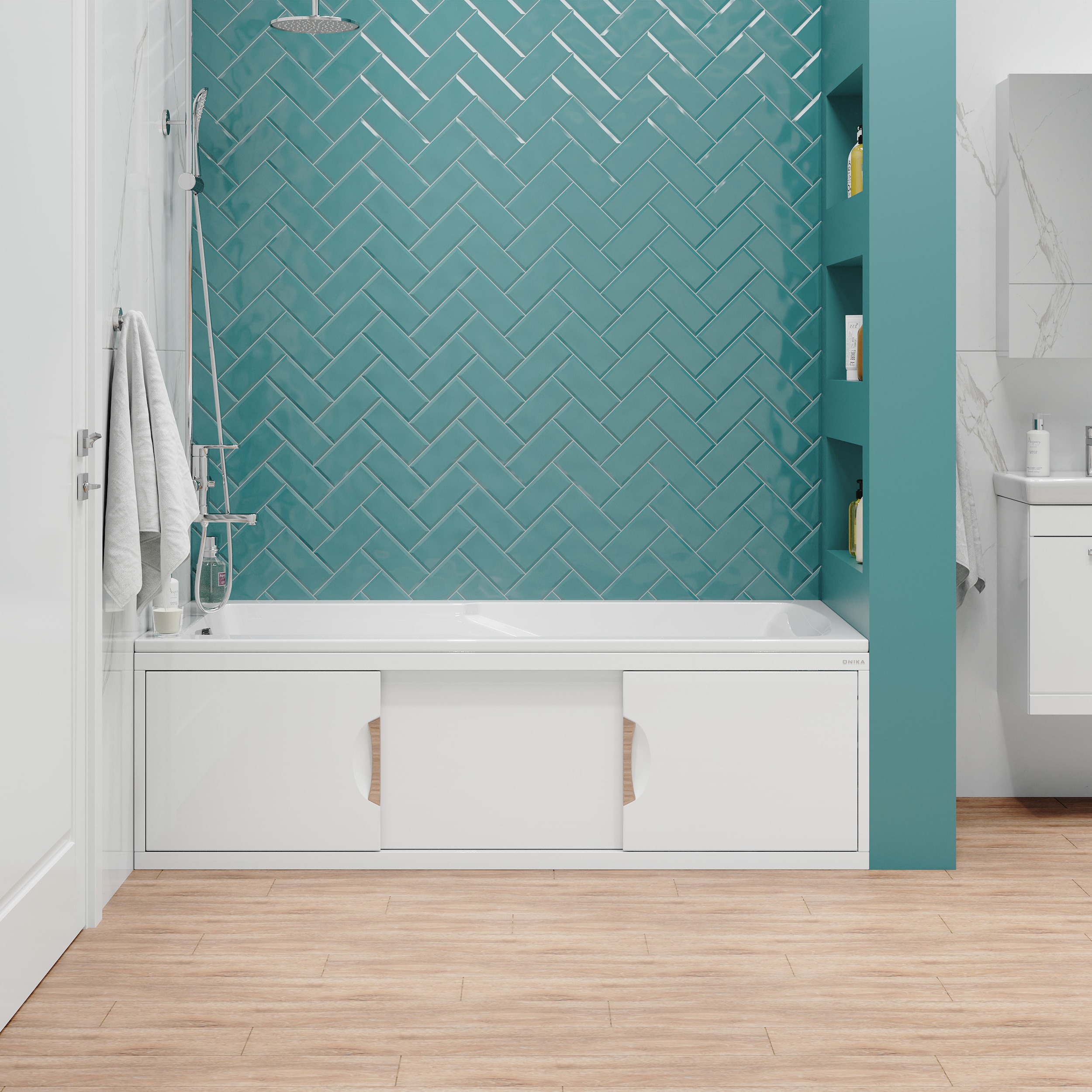 Экран под ванну Onika Лагуна 170 раздвижной белый