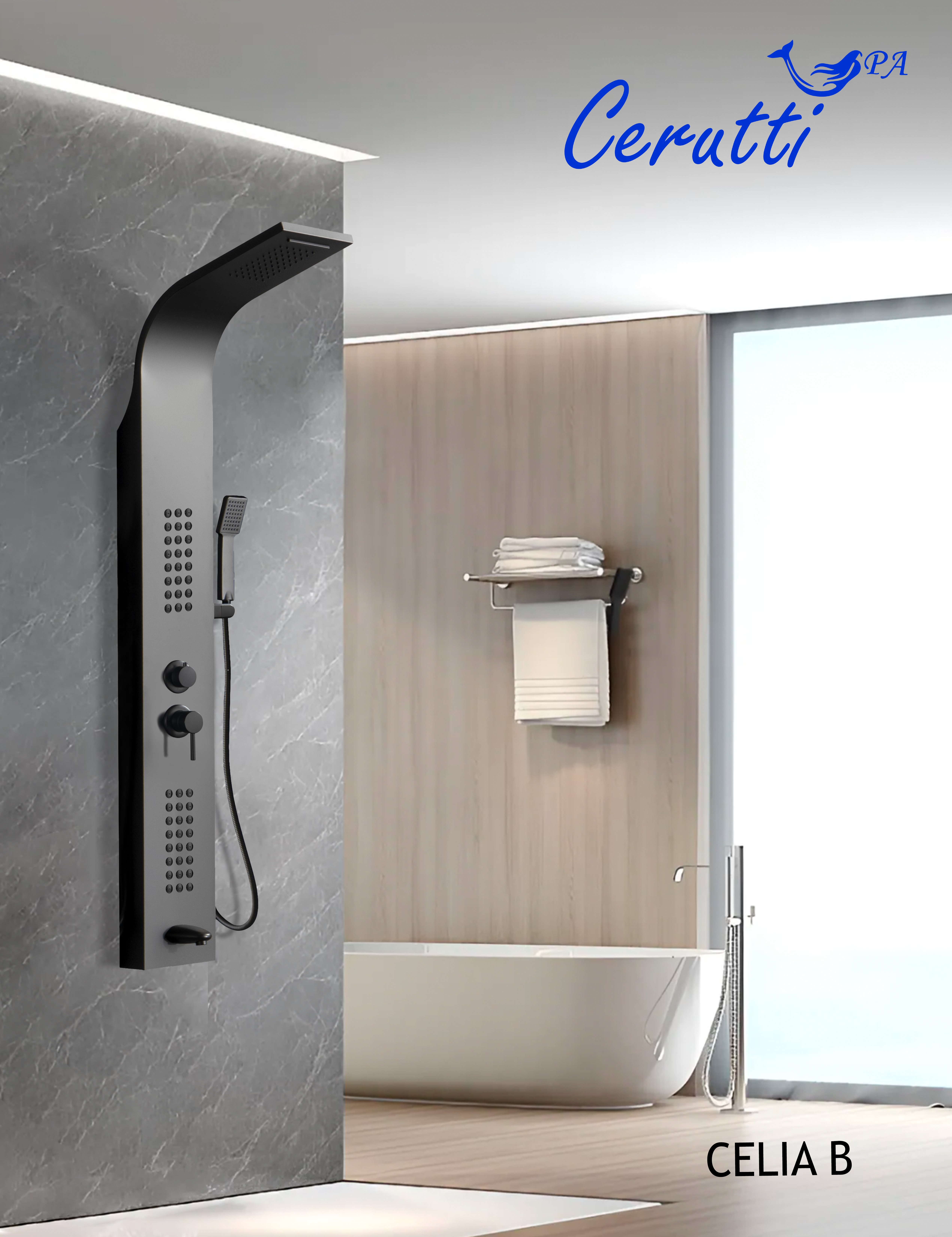 Душевая панель Cerutti Spa CELIA B CT10401 черный