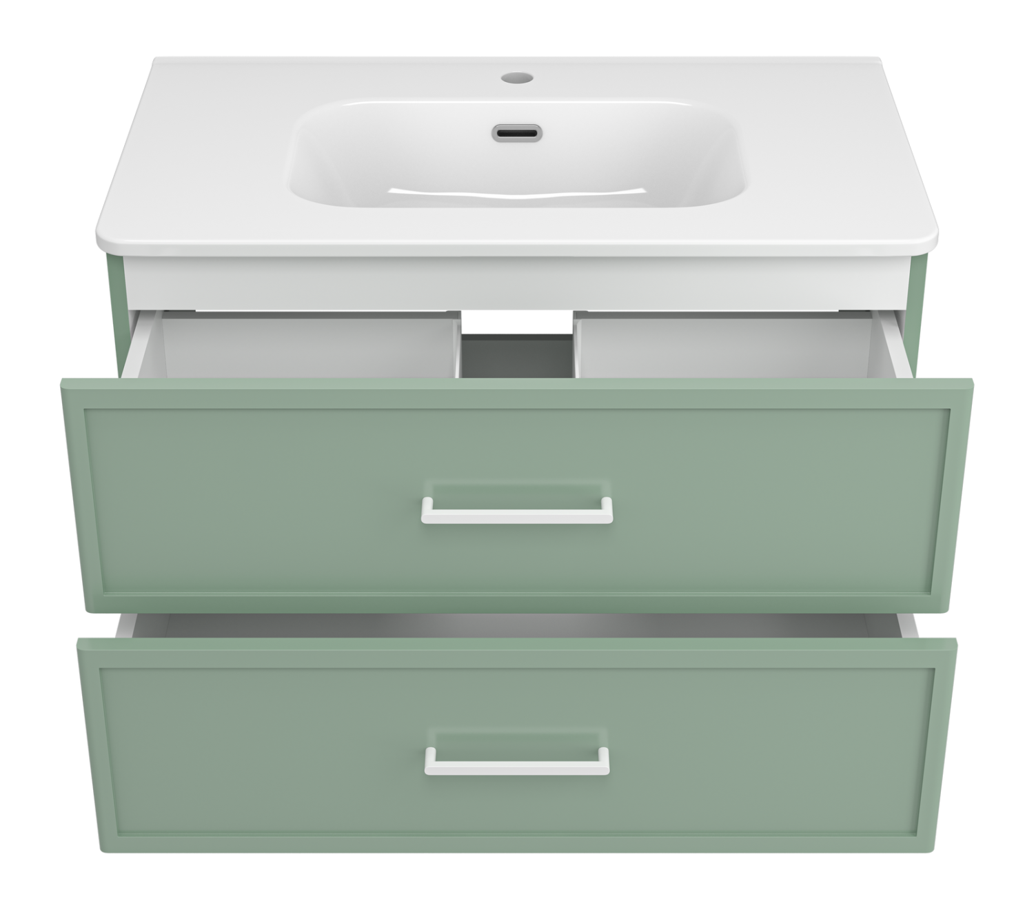 Тумба с раковиной Brevita Verde 80 подвесная (зеленая)