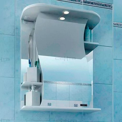 Зеркало-шкаф Санта Лира 55 свет, белый