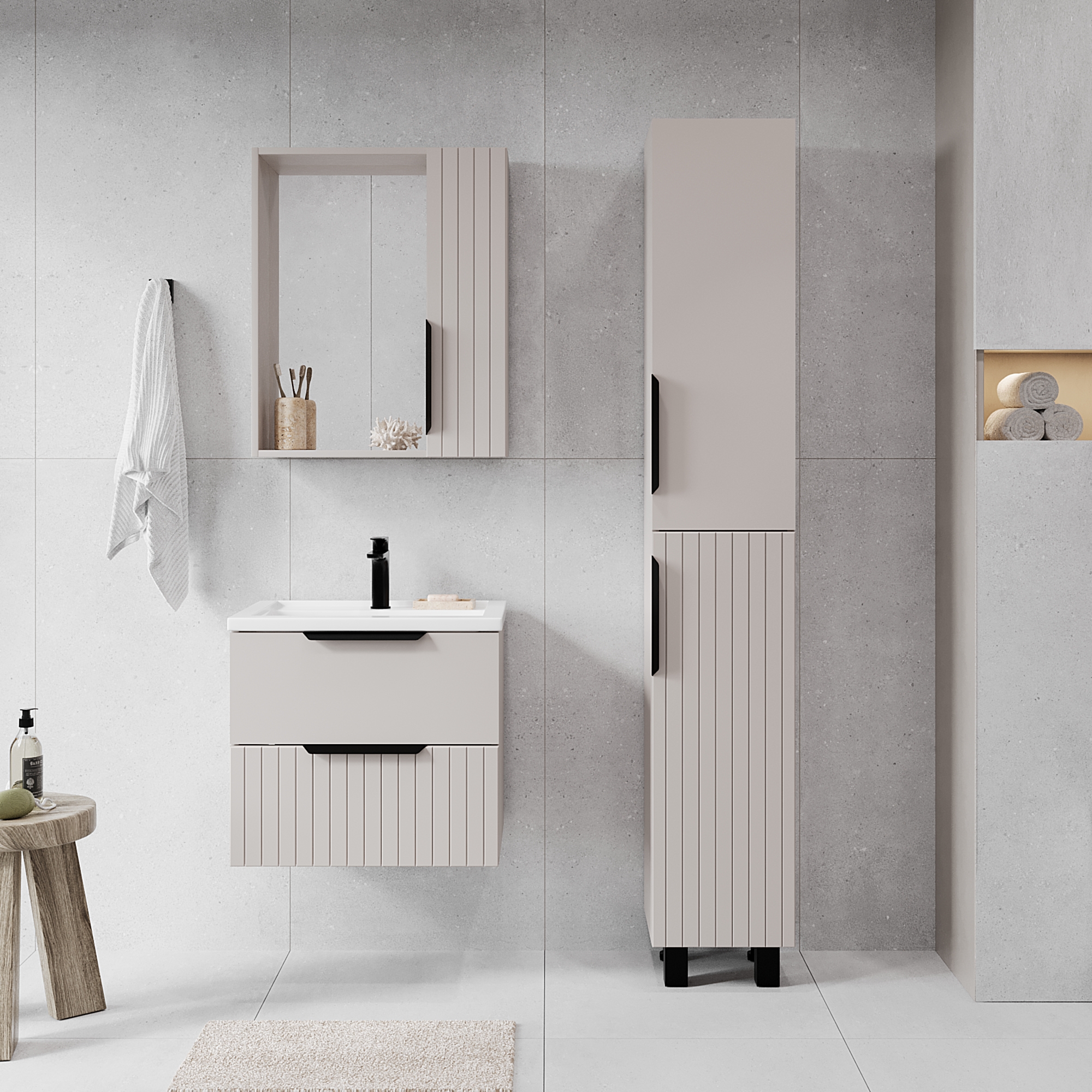 Зеркало-шкаф Viant Сицилия 80 R капучино