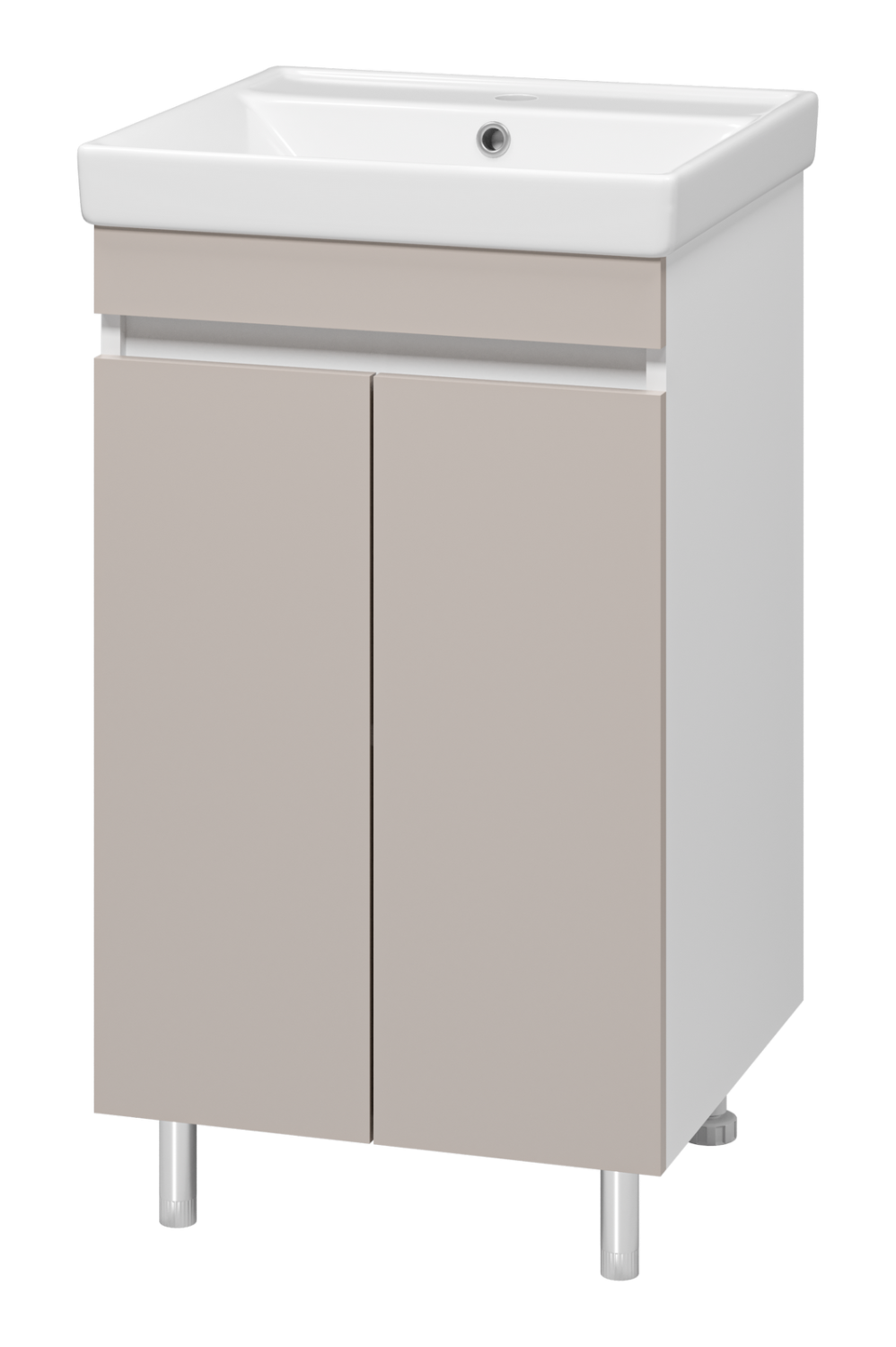 Тумба Misty Майна 50 с раковиной Como 50, напольный, сливки/белый