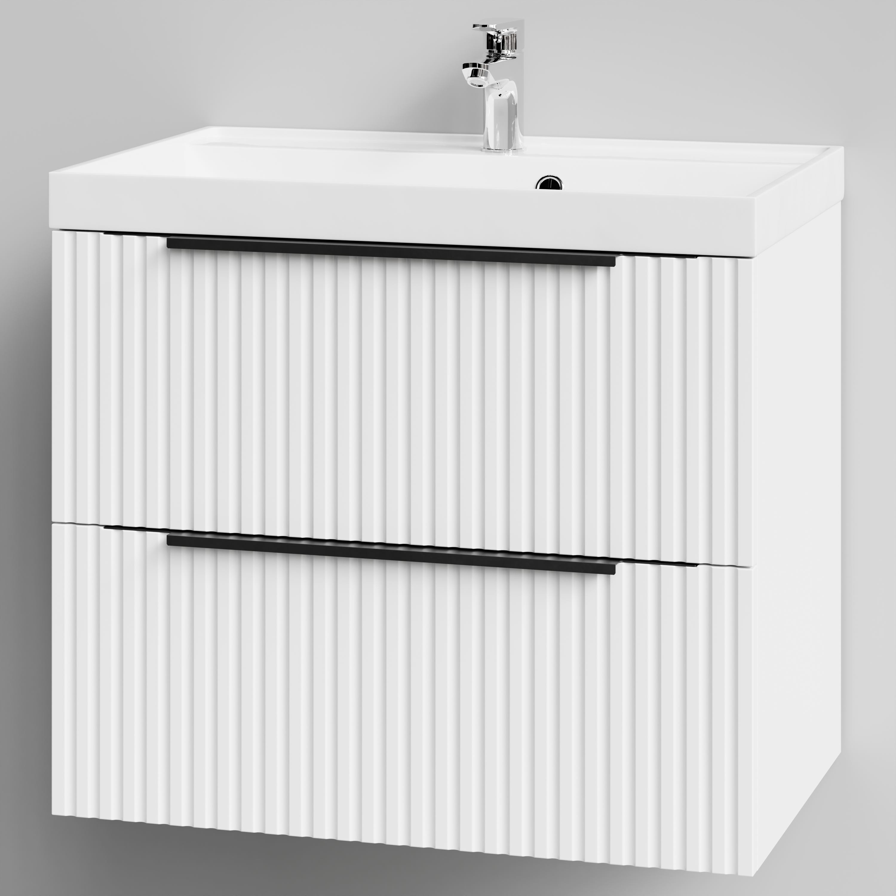 Тумба с раковиной Vod-ok Дольче 70 2 ящика, подвесная, белая + 13 цветов