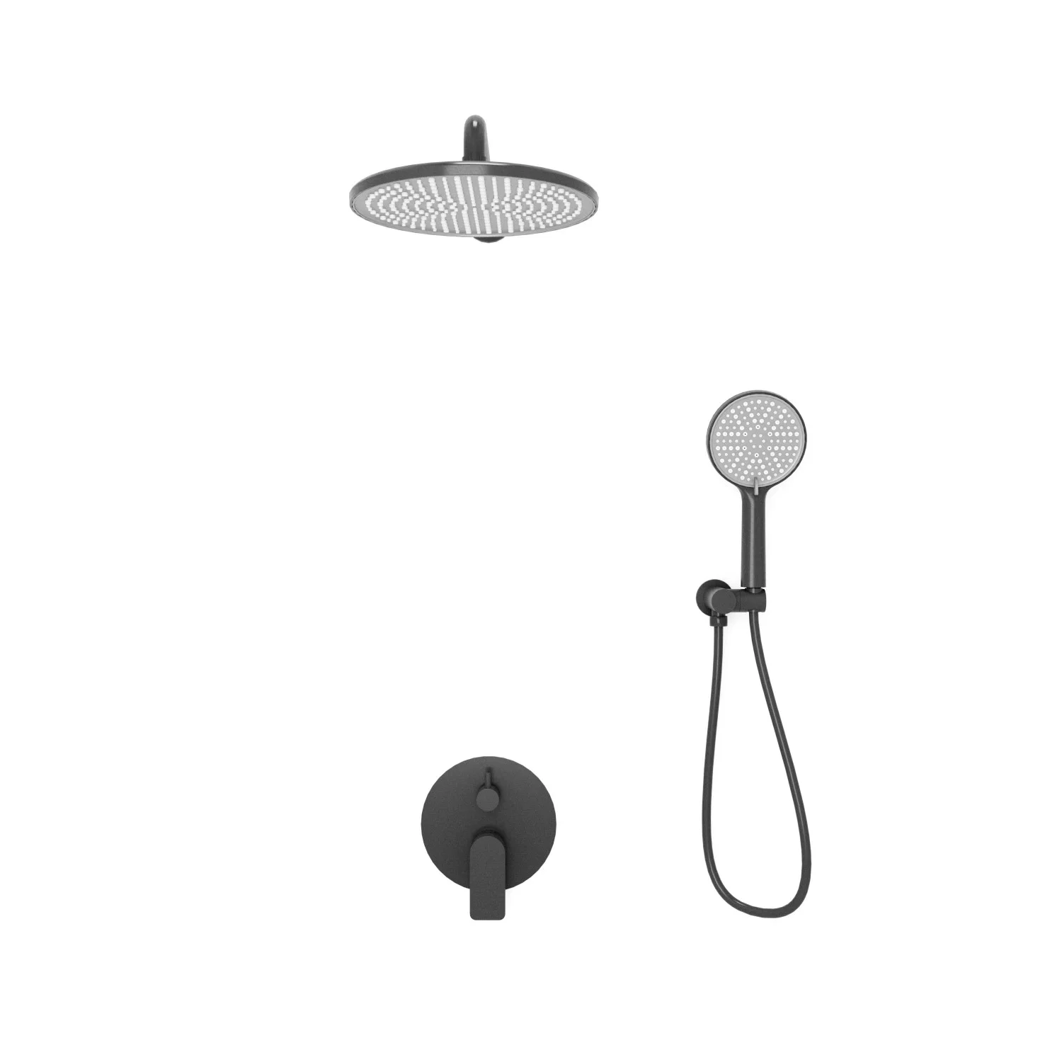 Встраиваемая душевая система Veconi LICATA LI-400-B-C4, Чёрный матовый