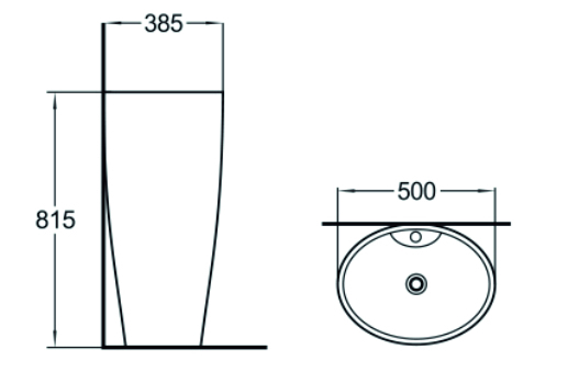 Раковина SantiLine SL-4002 напольная, белая