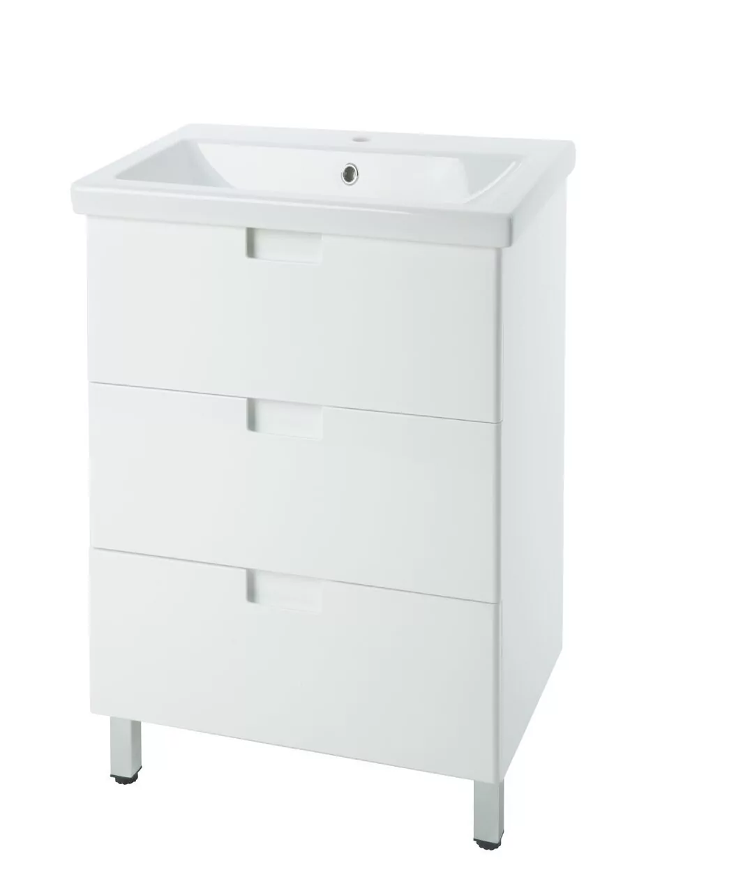 Тумба c раковиной Bellezza Пегас 50 напольная, 3 ящика, белая