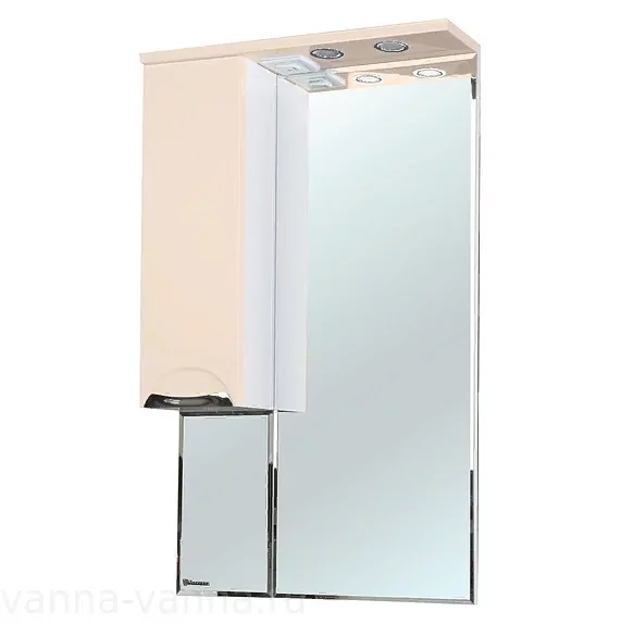 Зеркало с шкафчиком Bellezza Альфа 55 L свет, бежевый