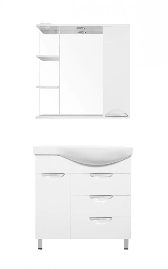 Мебель для ванной Style Line Жасмин 82 L комплект, напольный, белый