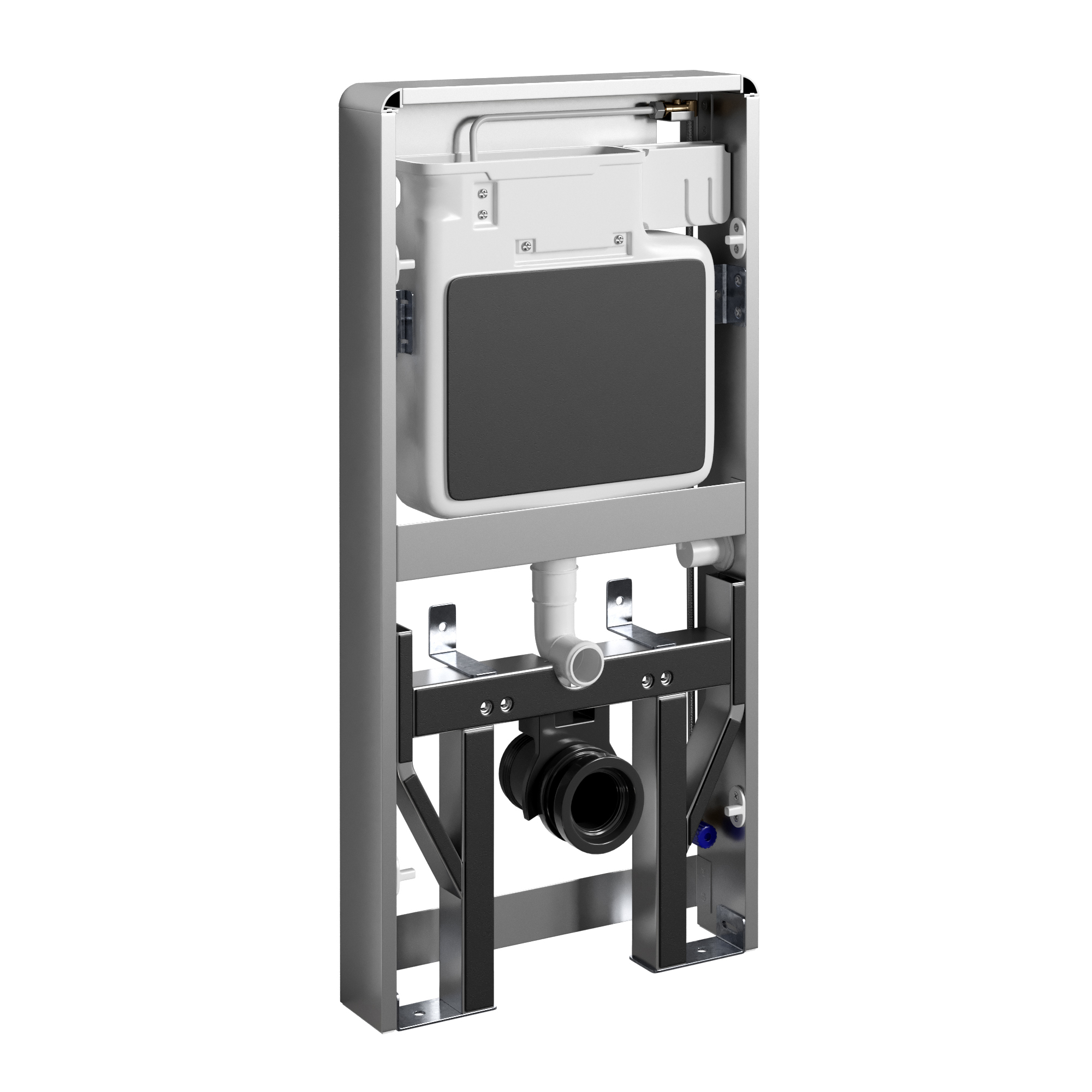 Инсталляция WasserKraft Naab 86TLT.040.SE.WH для подвесного унитаза, пристенный модуль, с сенсорным механизмом смыва