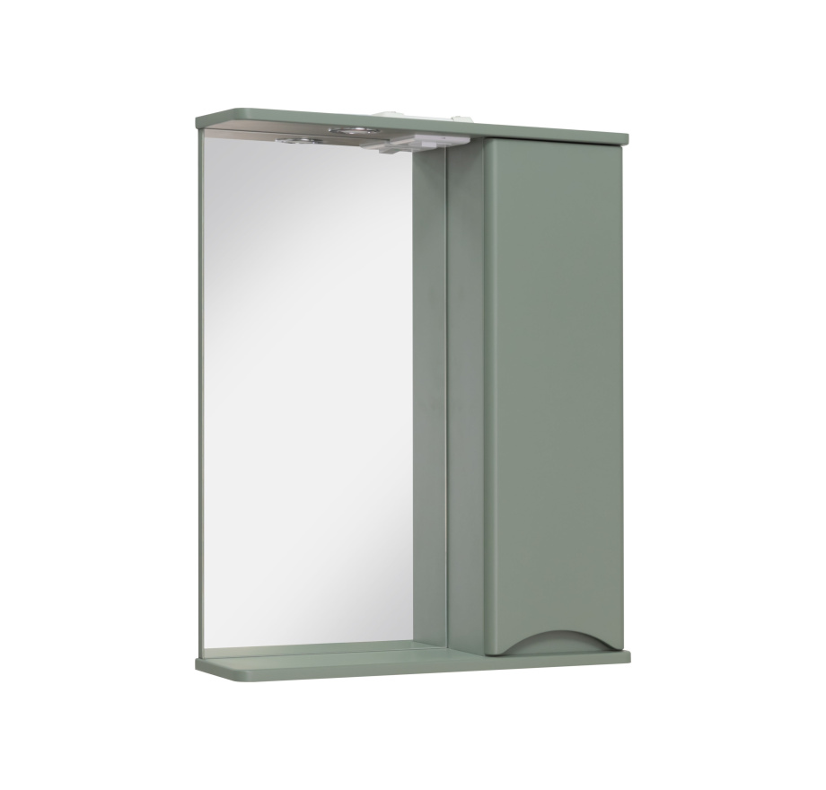 Зеркало с шкафчиком Runo Афина 60 R, цемент/белый