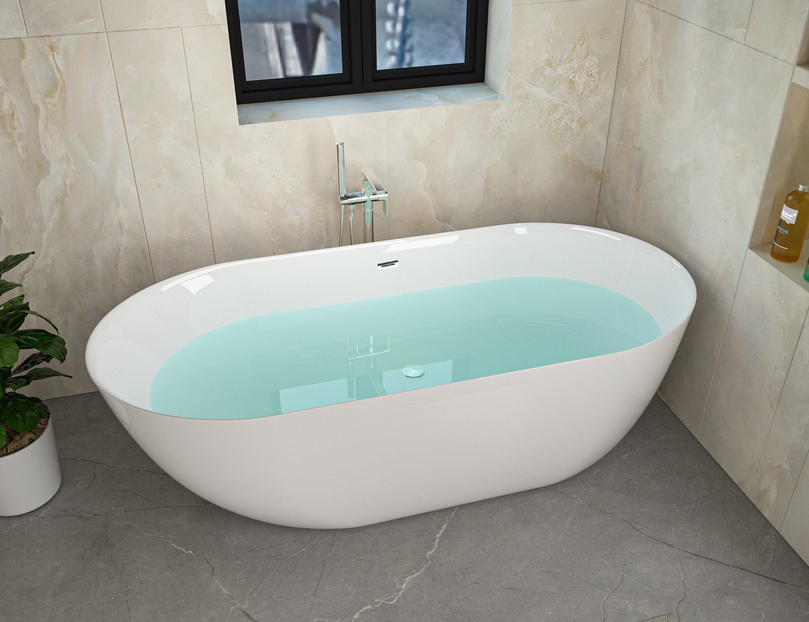 Ванна акриловая Cerutti Spa COMO отдельностоящая (1700x750x560)