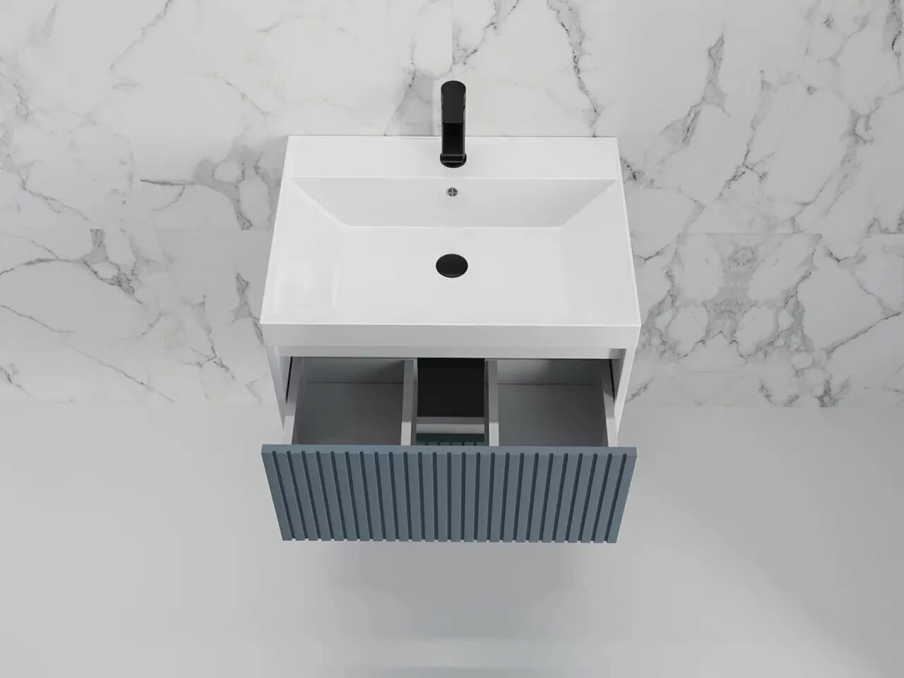 Тумба подвесная Style Line Стокгольм 60 с раковиной Classic 60, графит софт