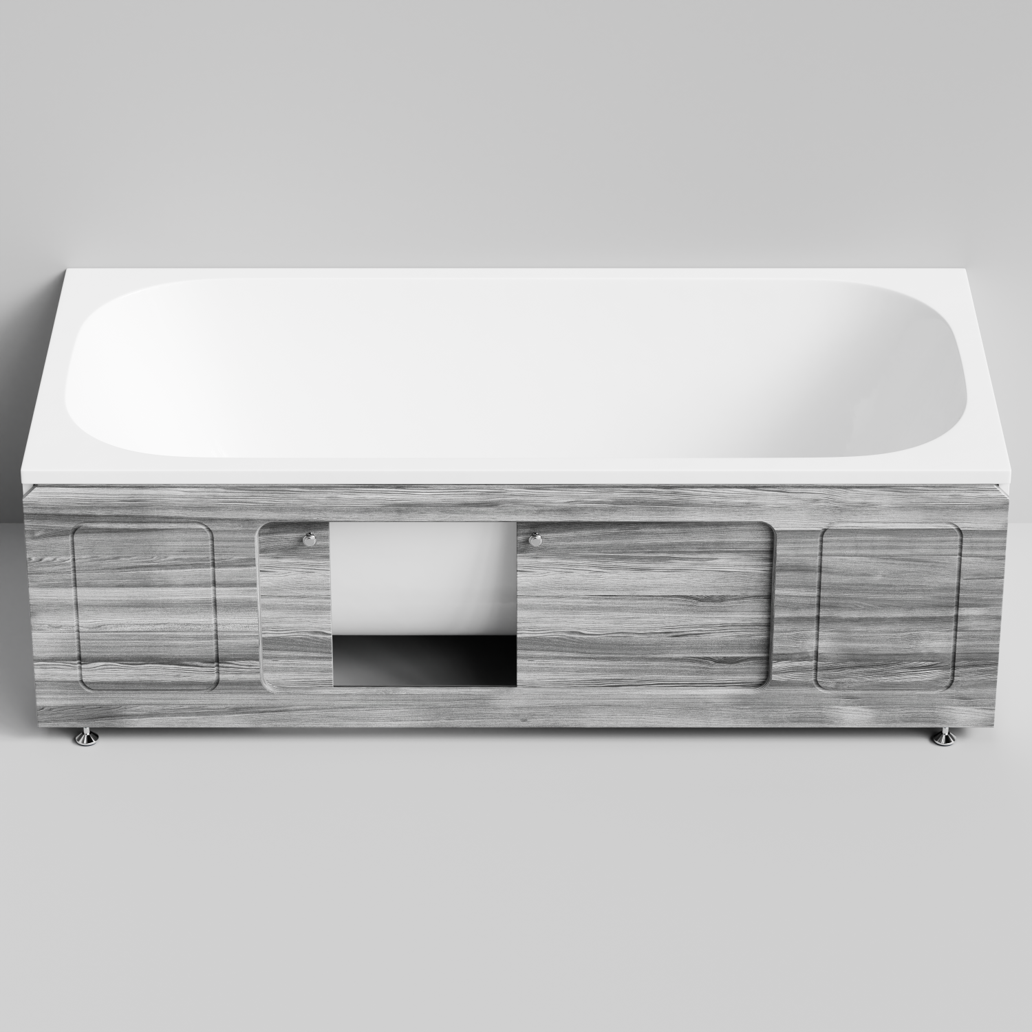 Экран под ванну Vod-ok Лидер 180 раздвижной Лиственница структурная контрастно-серая