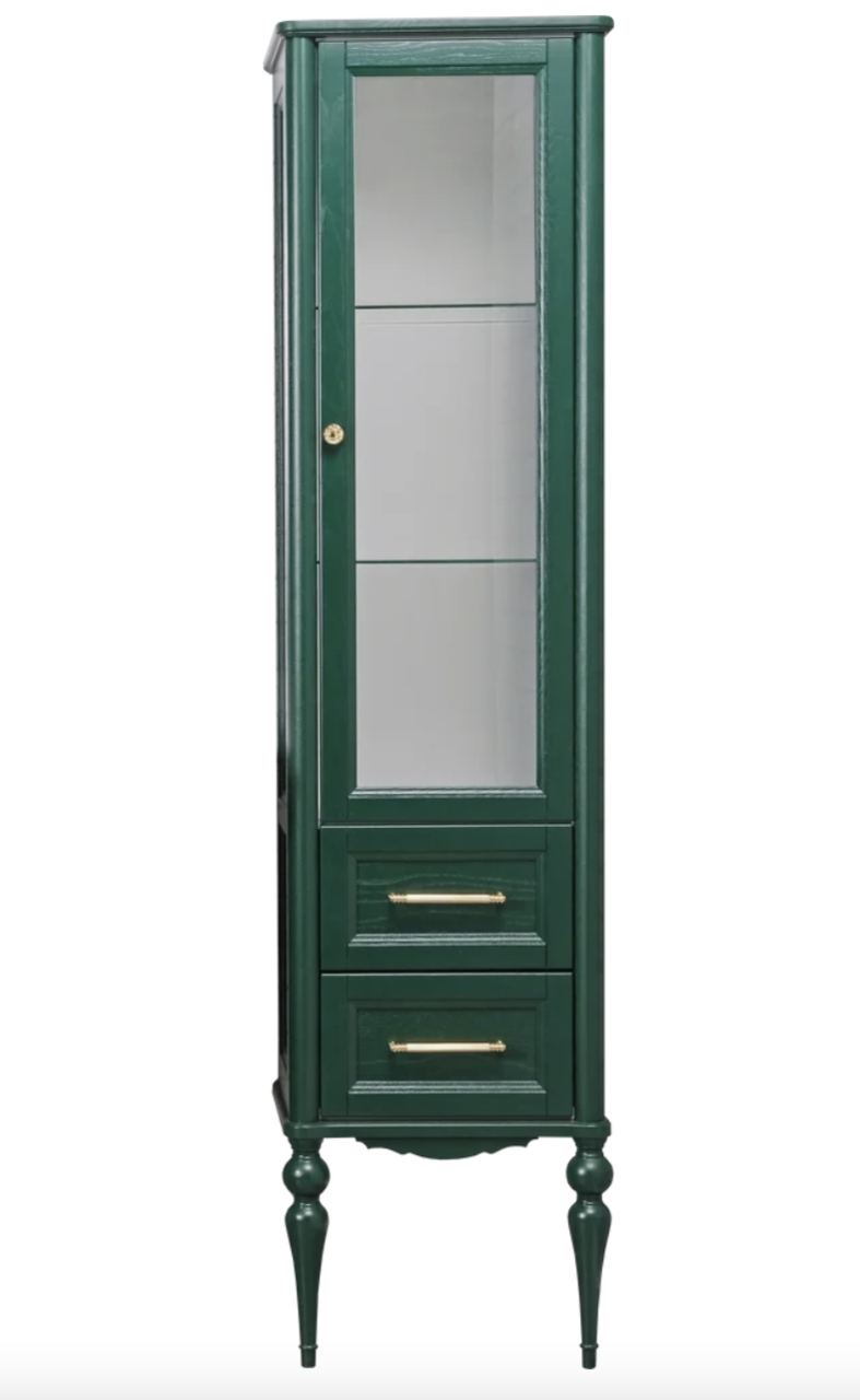 Пенал напольный ValenHouse Эстетика 50 R зеленый, золото