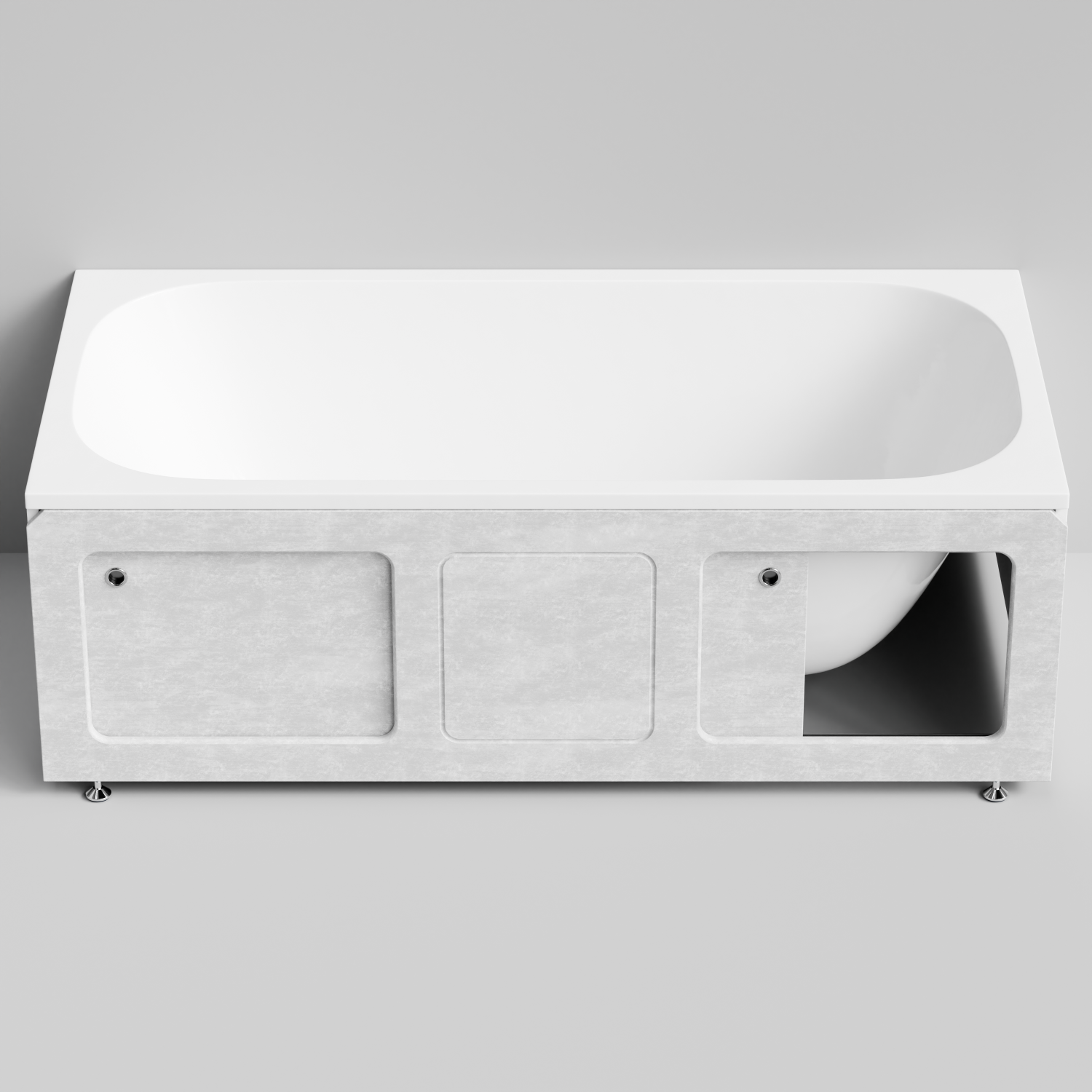 Экран под ванну Vod-ok Хит 170 раздвижной Белый камен