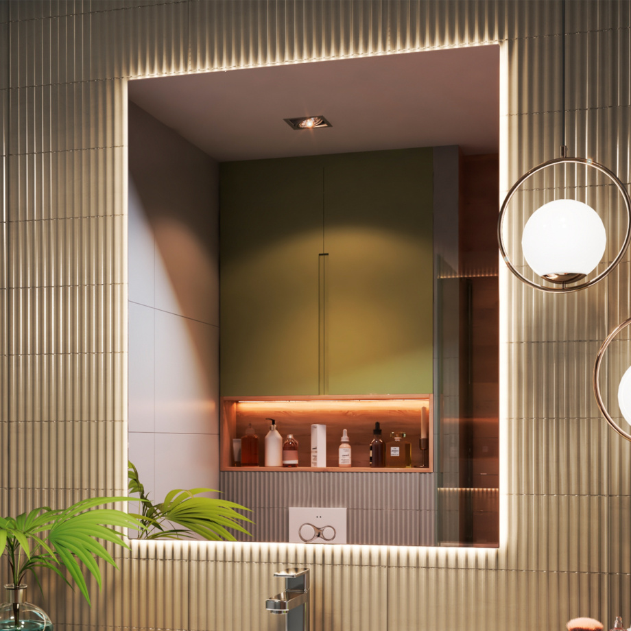 Зеркало Vigo Quadro Comfort 80 свет, сенсор, антизапотевание