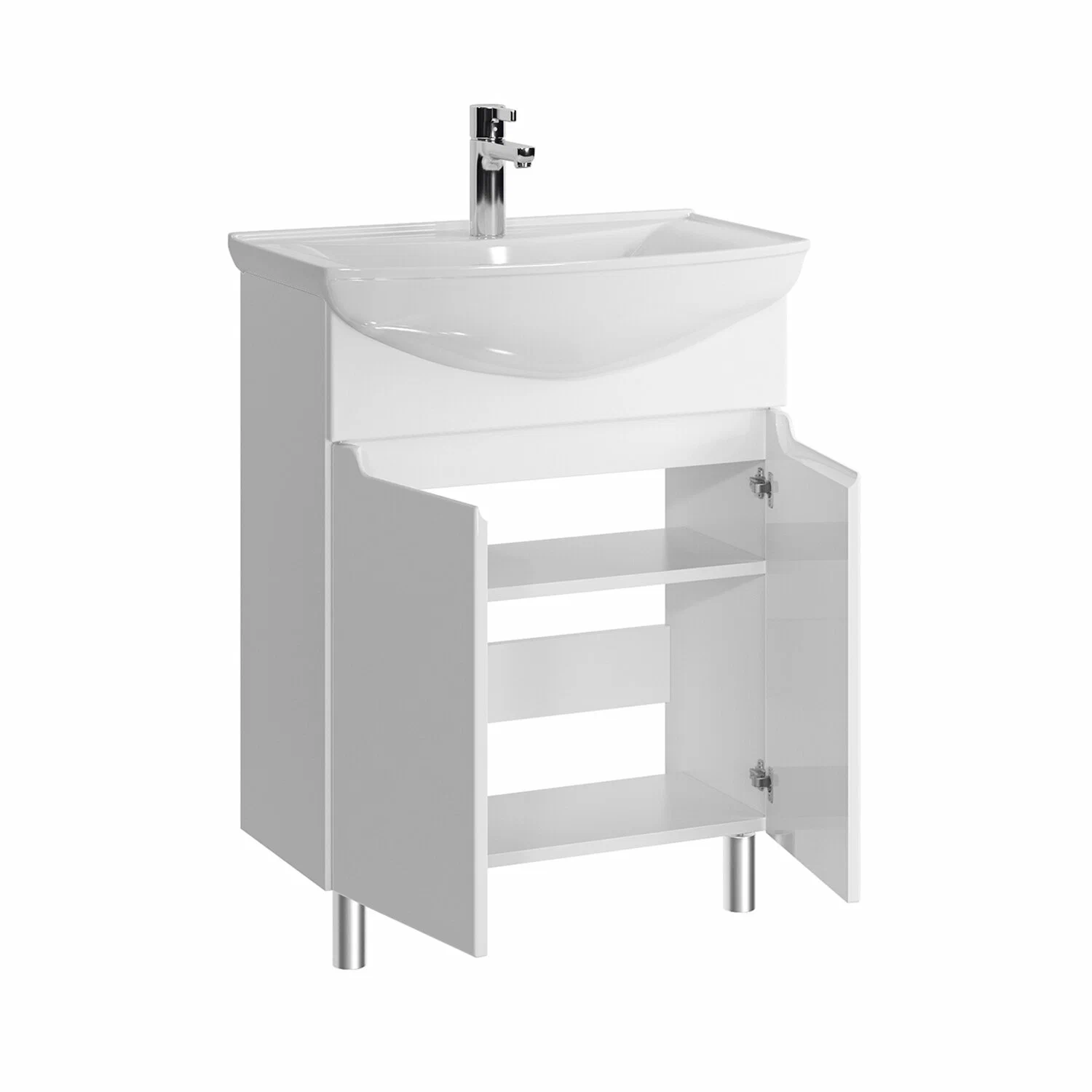 Тумба напольная SanStar Bianca 75 с раковиной Стиль 75, белая