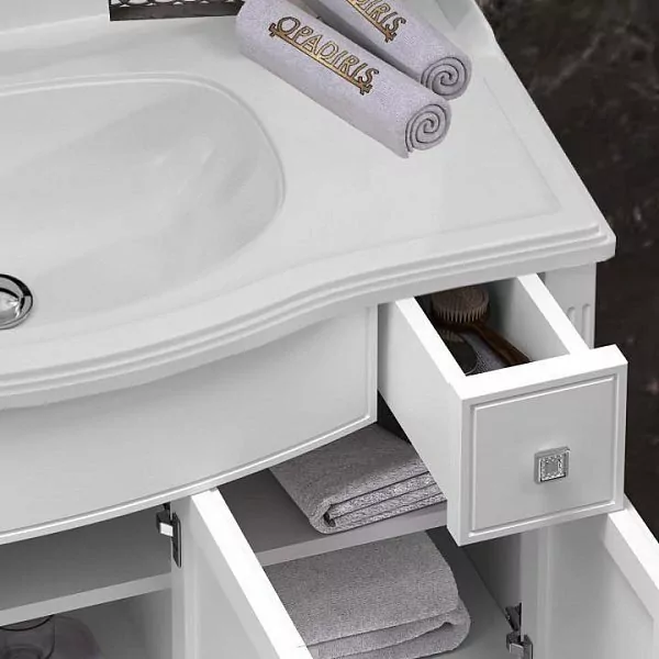 Мебель для ванной Opadiris Лаура 100 комплект, напольный, белый матовый