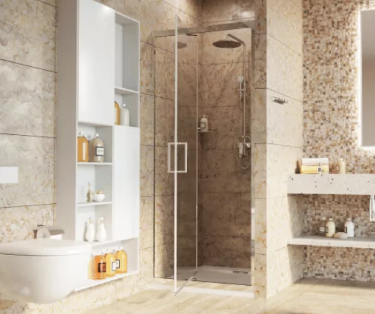 Душевой уголок WasserKraft Salm 27I28 80х90 прямоугольный, без поддона, прозрачное стекло, хром