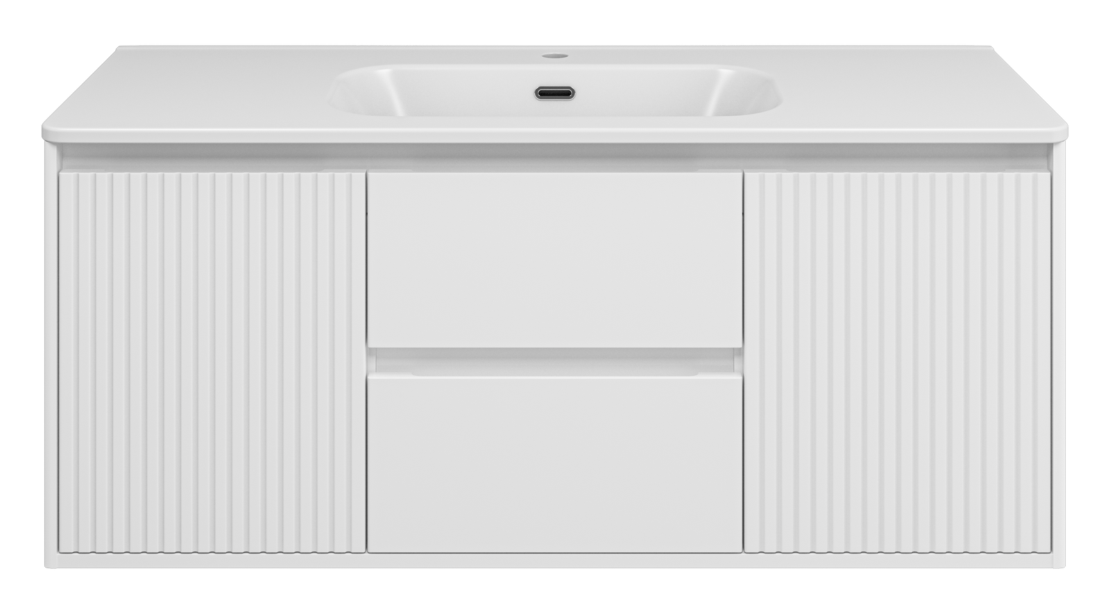 Тумба с раковиной Brevita Wine 120 подвесная (белая) с раковиной Brevita Onda 120