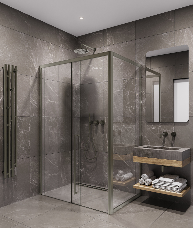 Душевой уголок Timo TDSS-120/13C-8R + TSS-1000/13C-8 120x100 см, профиль никель, стекло прозрачное