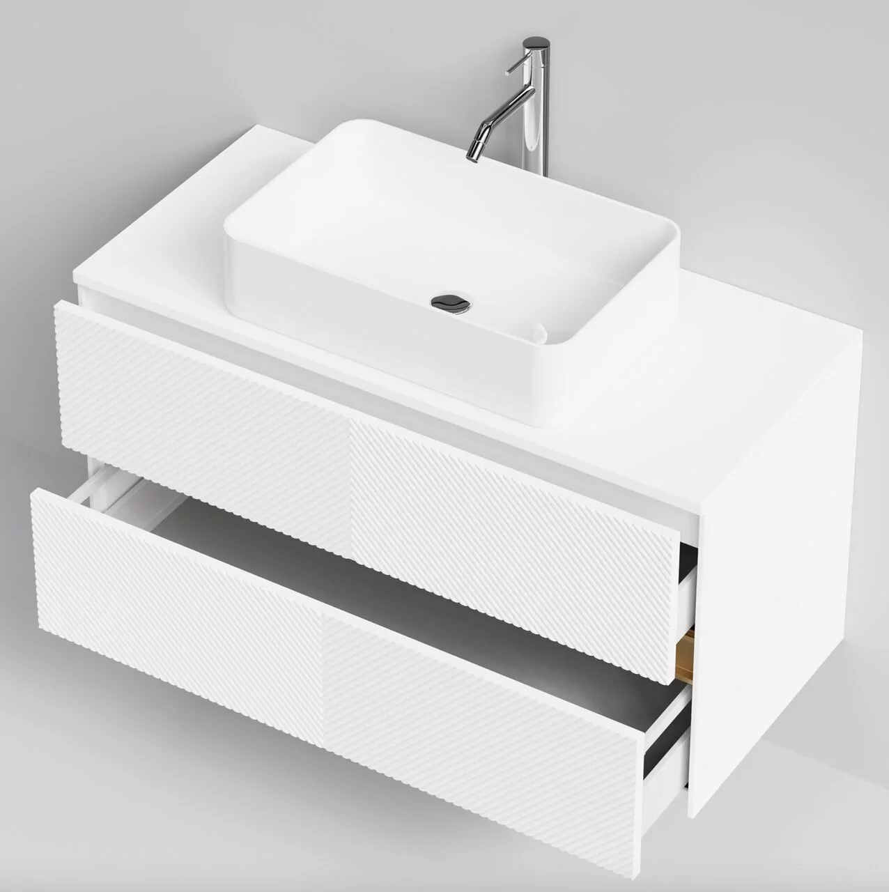 Тумба подвесная Vod-ok Аурум 100 с раковиной Олимпия 560, белый + 7 цветов