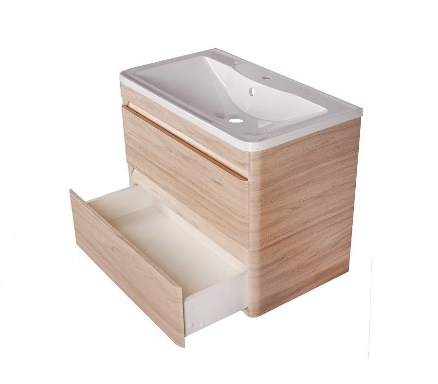 Мебель для ванной Style Line Атлантика 80 Plus Люкс комплект, подвесной, ясень перламутр